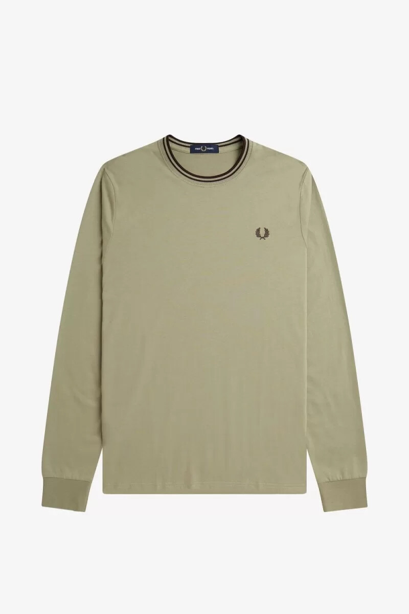 fred perry twin tipped herr t-shirt varm grå mörkröd