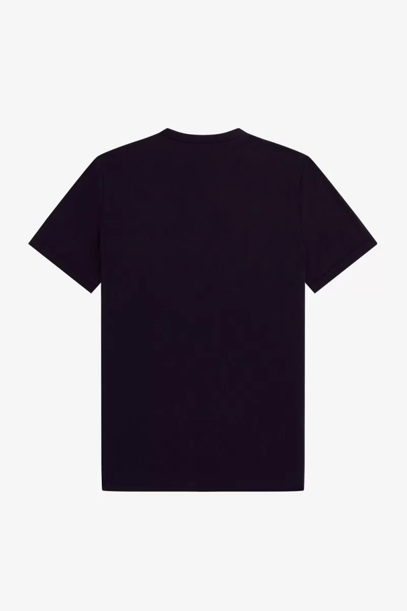 fred perry glitch print herr t-shirt marinblå