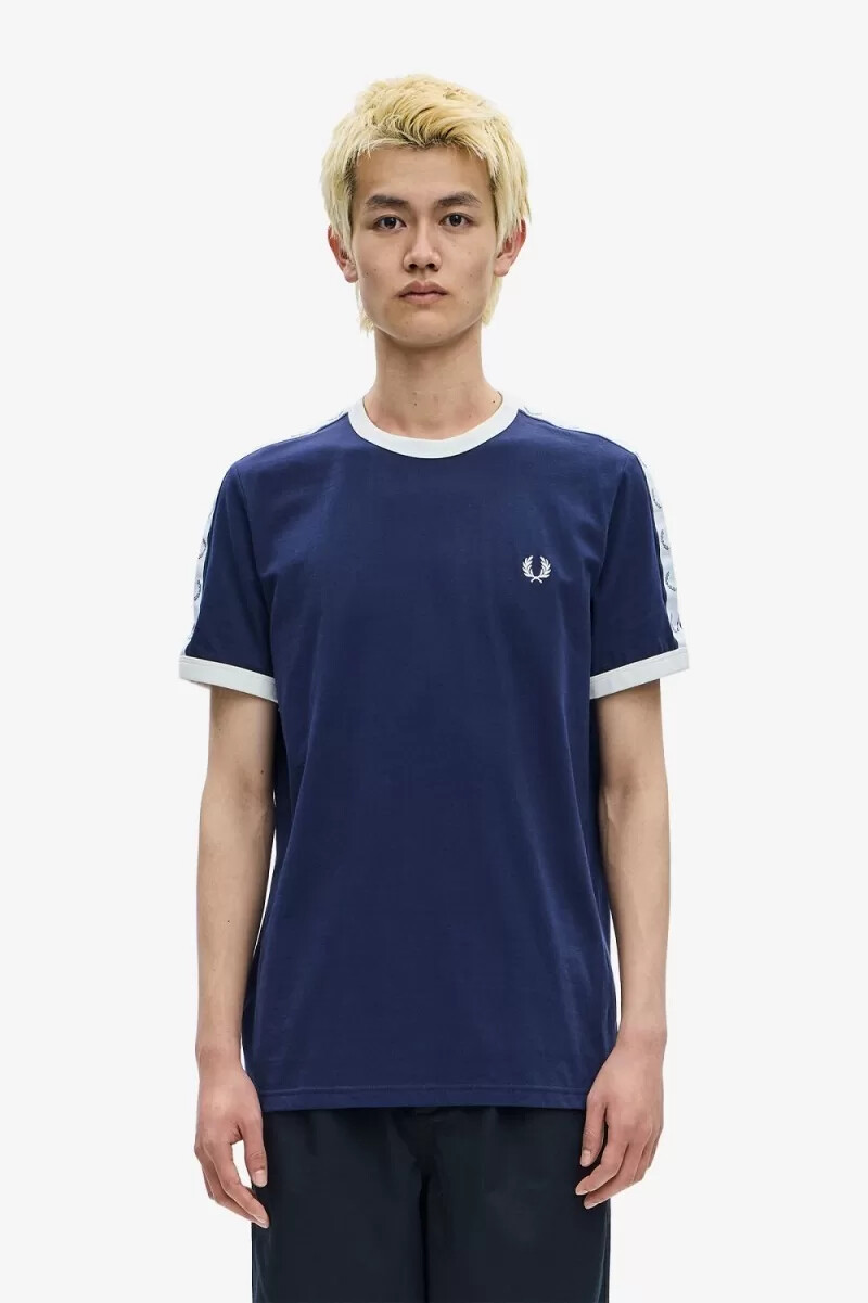 fred perry taped ringer herr t-shirt kolblå