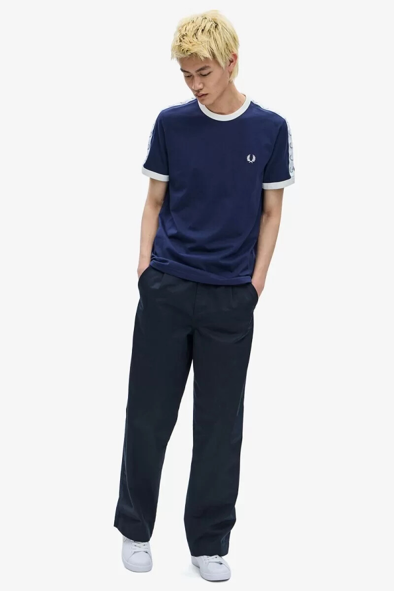 fred perry taped ringer herr t-shirt kolblå