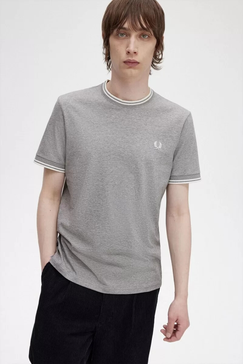 fred perry twin tipped herr t-shirt grå