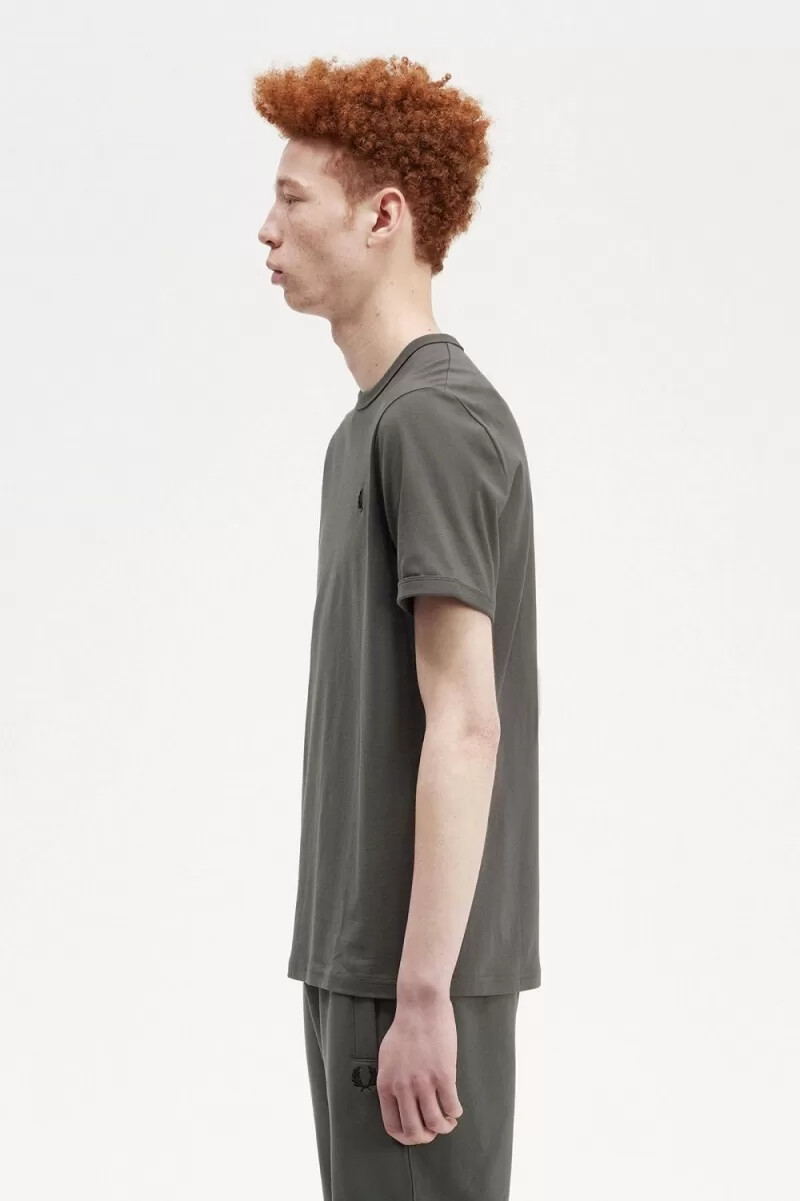 fred perry ringer herr t-shirt grön