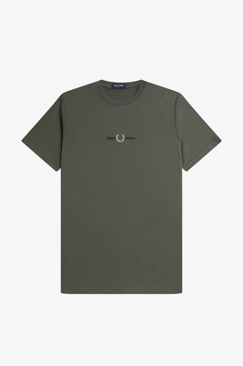 fred perry broderad herr t-shirt field green