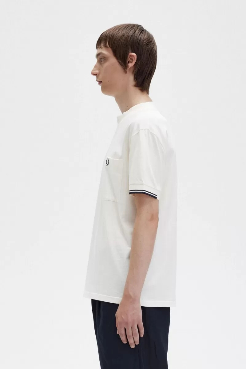 fred perry tipped sleeve herr t-shirt beige