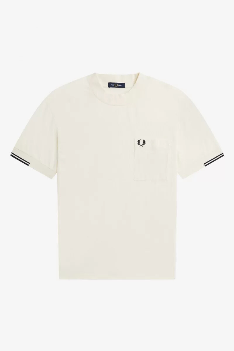 fred perry tipped sleeve herr t-shirt beige