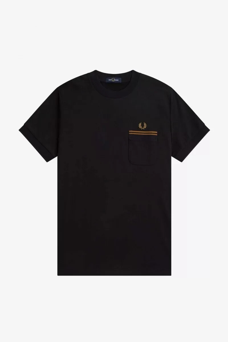 fred perry t-shirt med dubbelficka svart
