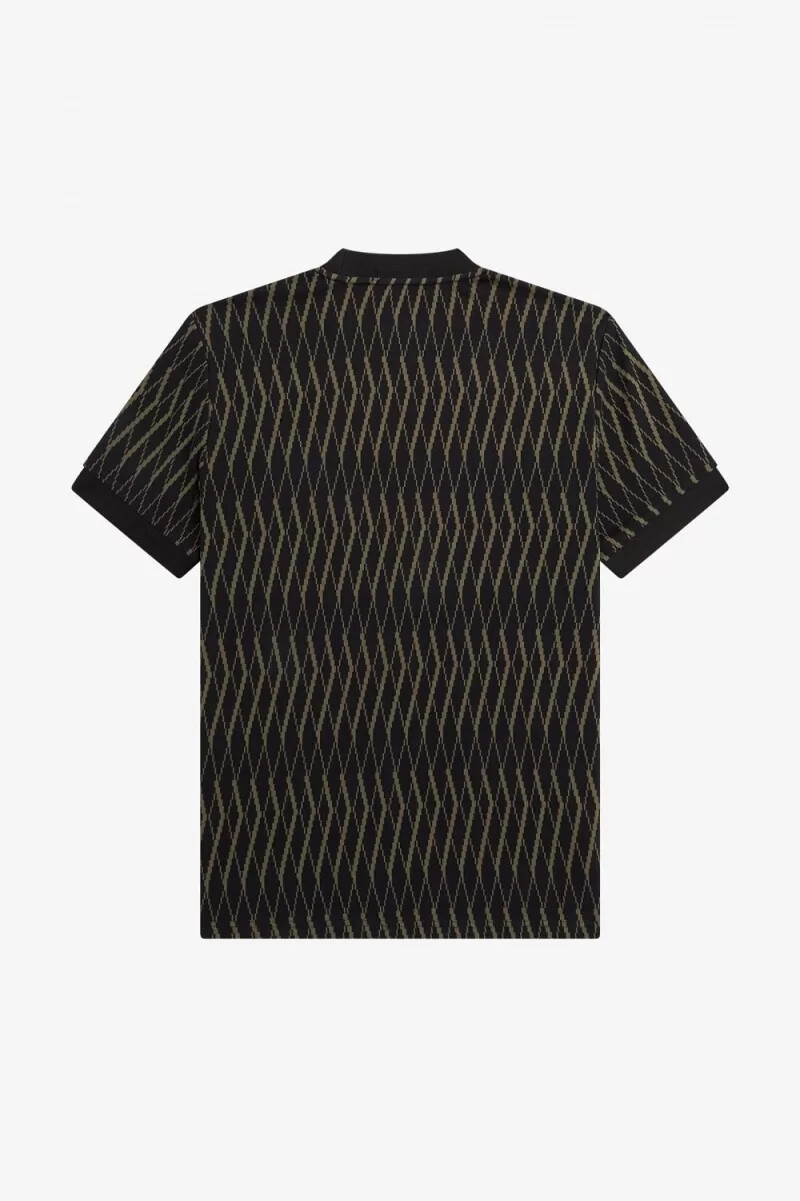 fred perry argyle jacquard herr t-shirt svart