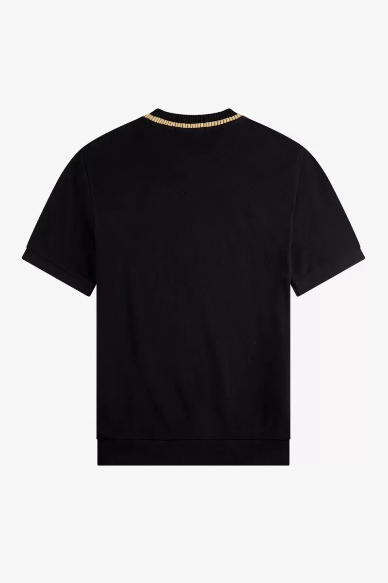 fred perry rund neck piqué herr t-shirt svart