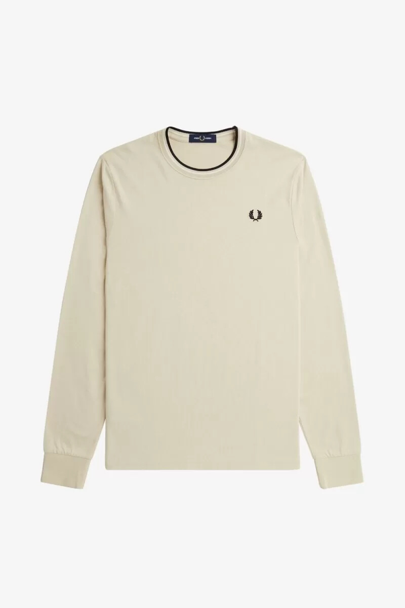 fred perry twin tipped herr t-shirt havregryn beige svart