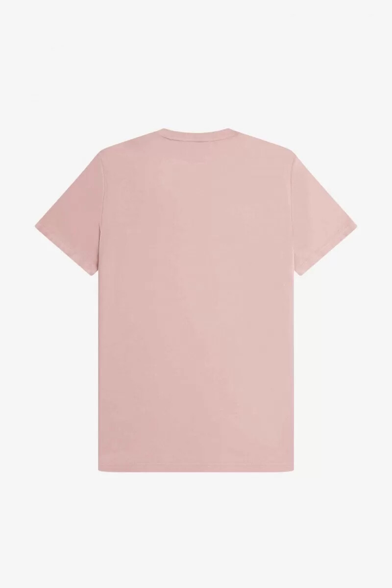 fred perry broderad herr-t-shirt dusty rose rosa