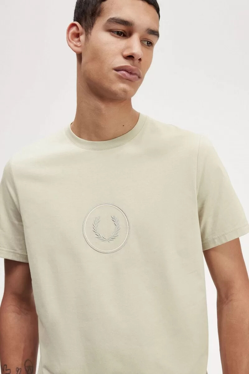 fred perry circle branding herr t-shirt ljusmintgrön
