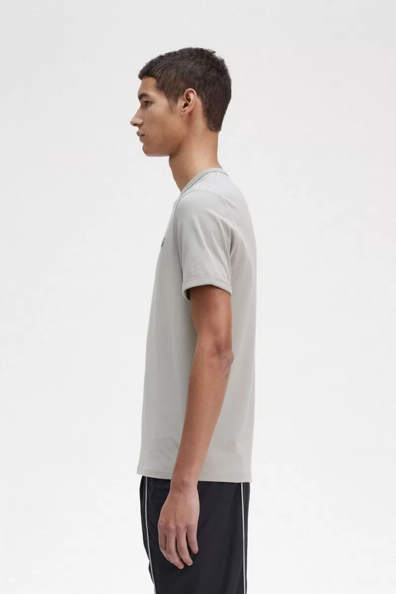 fred perry ringer herr t-shirt grå