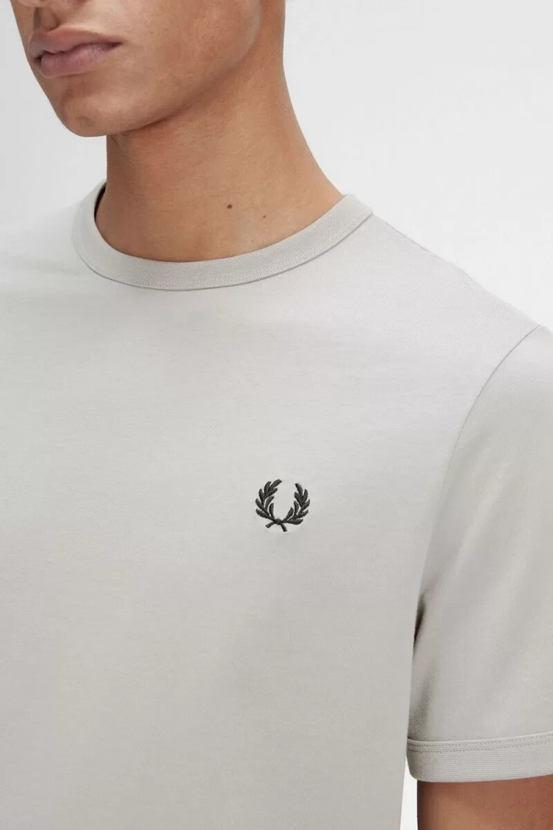 fred perry ringer herr t-shirt grå
