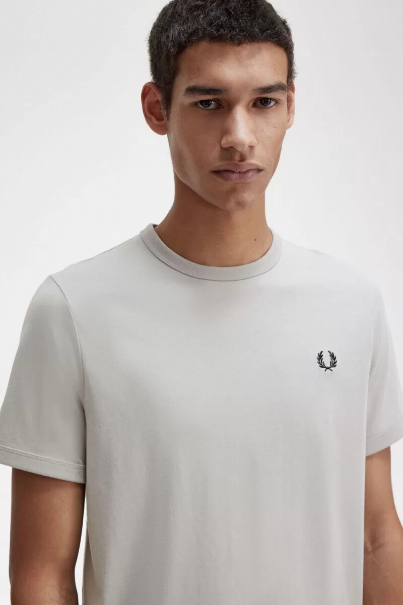 fred perry ringer herr t-shirt grå