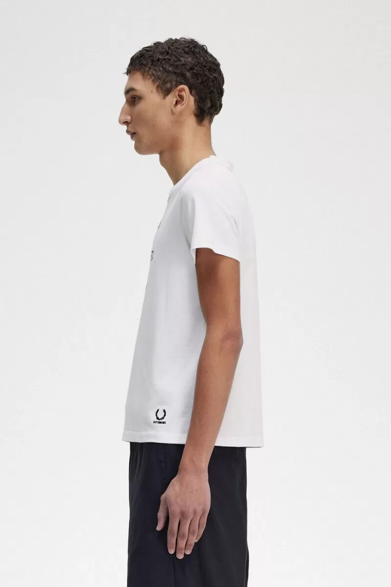 fred perry mönstrad slim-fit herr t-shirt vit
