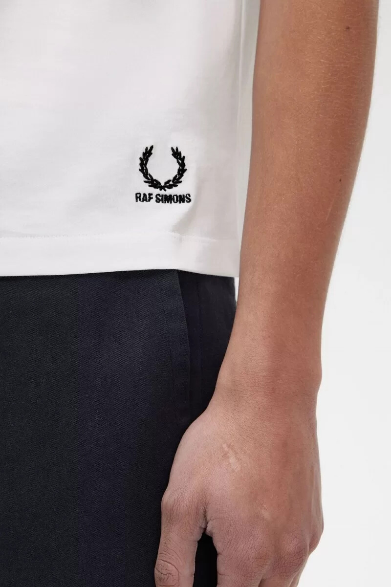 fred perry mönstrad slim-fit herr t-shirt vit