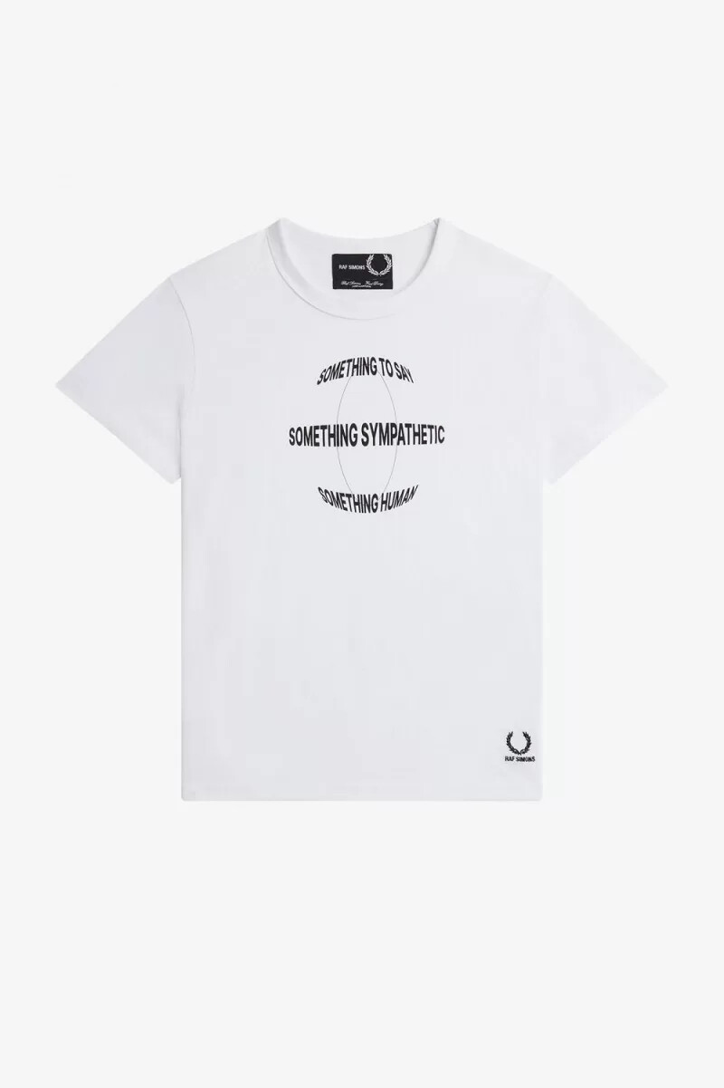 fred perry mönstrad slim-fit herr t-shirt vit