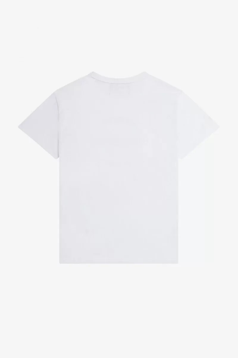 fred perry mönstrad slim-fit herr t-shirt vit