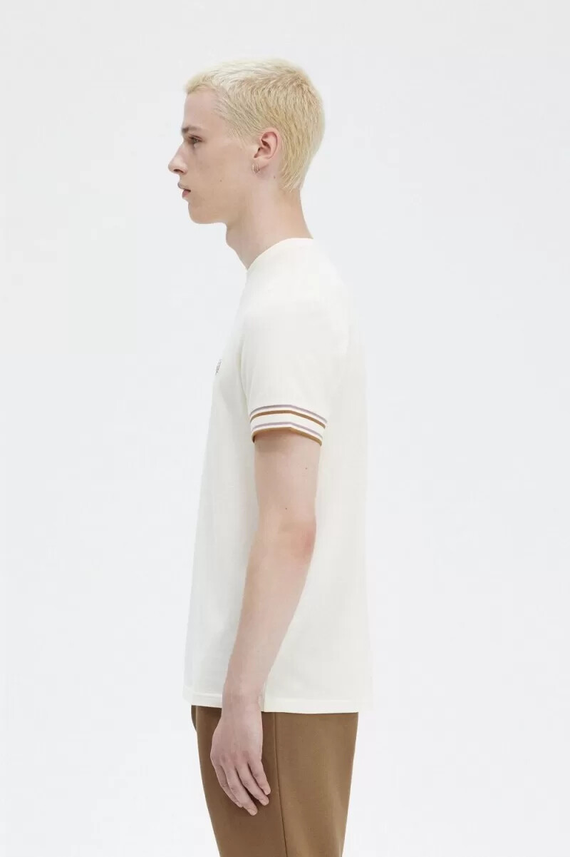fred perry bold tipped piqué herr t-shirt beige