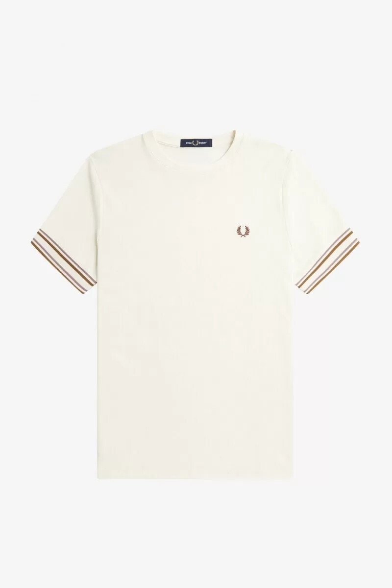 fred perry bold tipped piqué herr t-shirt beige