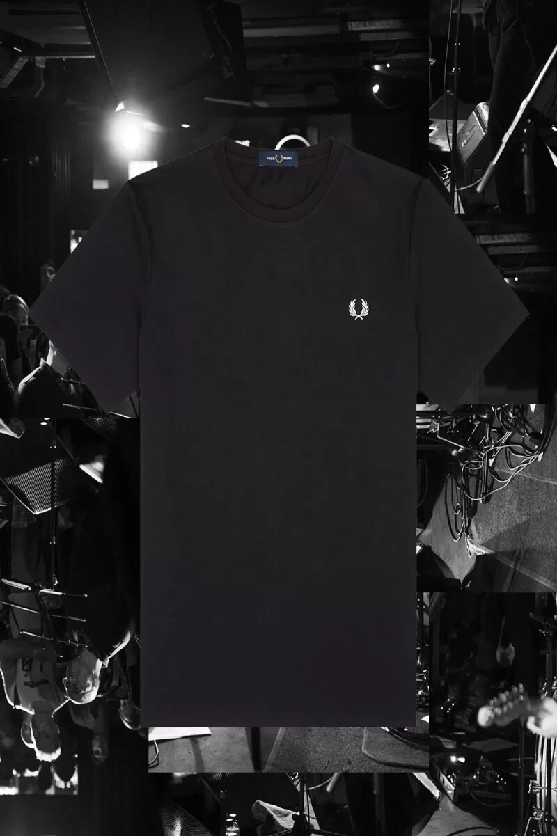 fred perry bristol ringer herr t-shirt svart