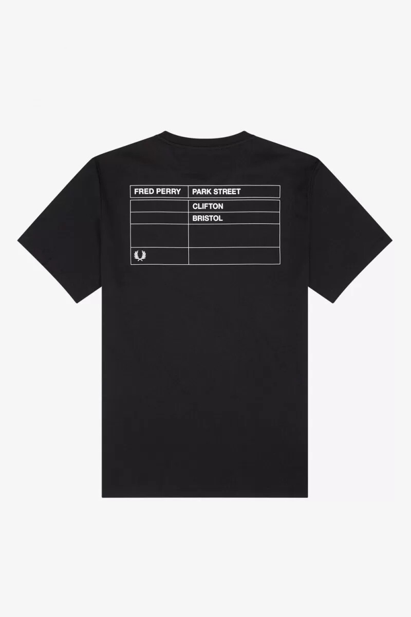 fred perry bristol ringer herr t-shirt svart