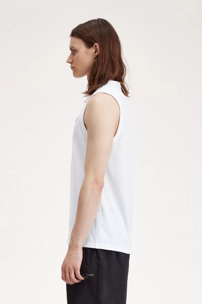 fred perry rund halsad väst herr t-shirt vit