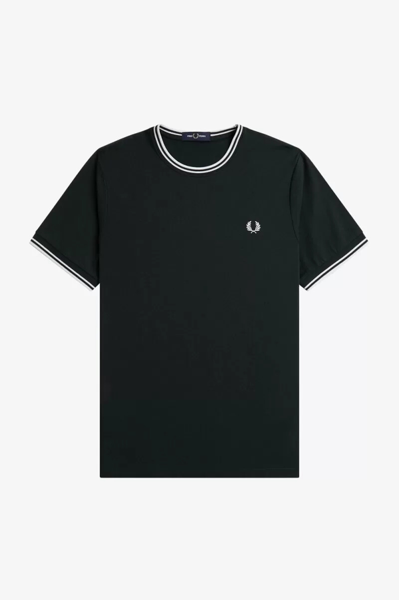 fred perry twin tipped herr t-shirt nattgrön snövit