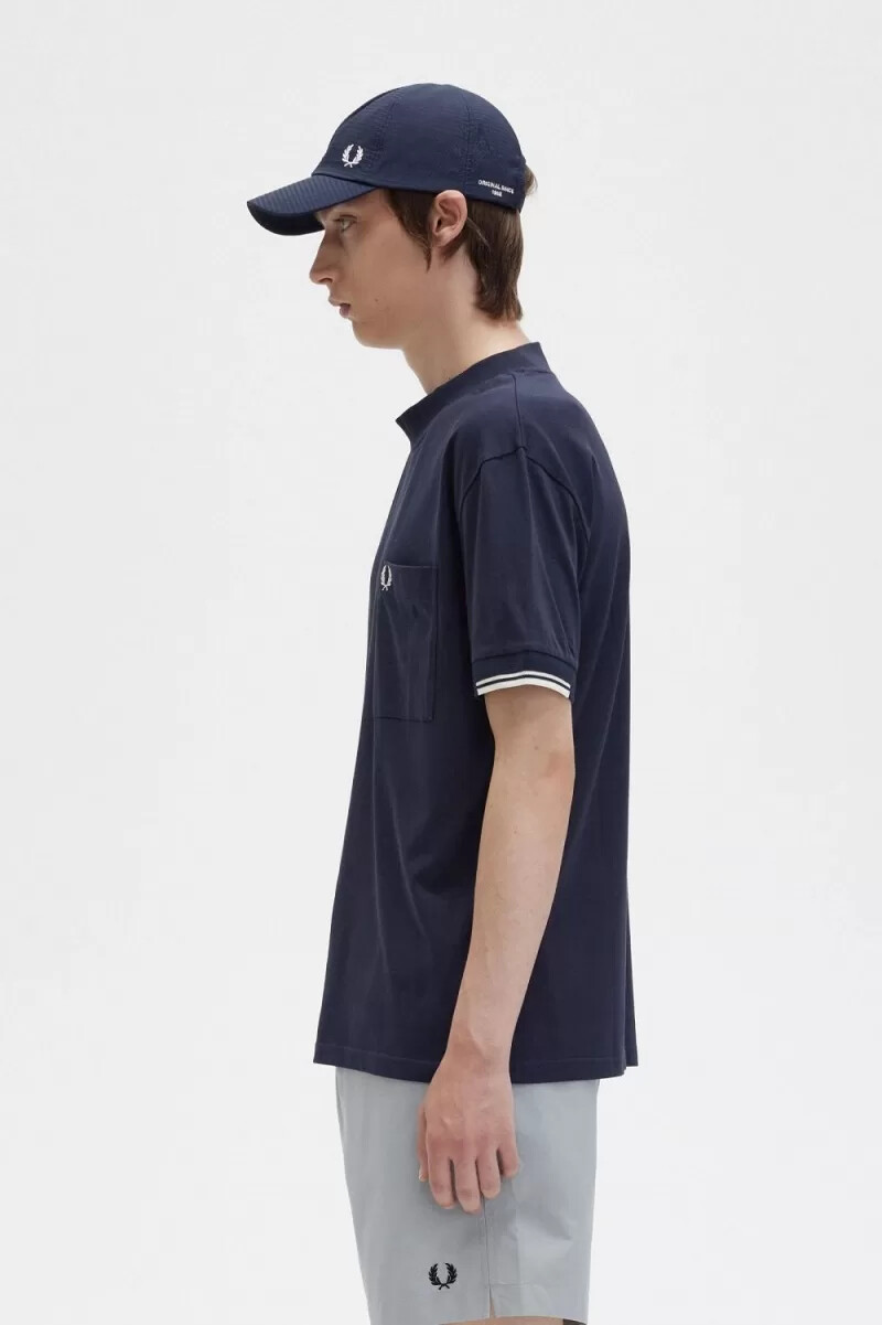 fred perry tipped sleeve herr t-shirt marinblå