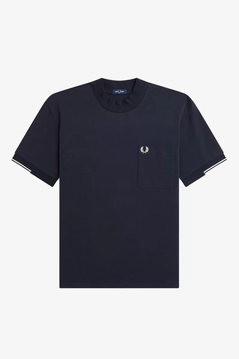 fred perry tipped sleeve herr t-shirt marinblå