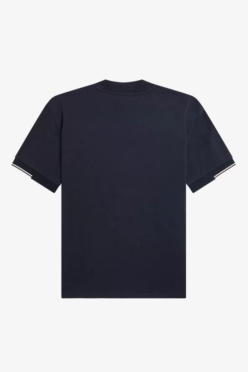 fred perry tipped sleeve herr t-shirt marinblå