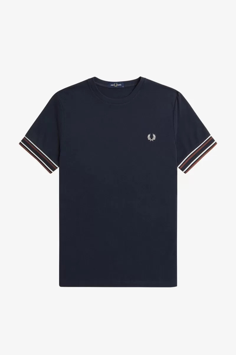 fred perry bold tipped piqué herr t-shirt marinblå