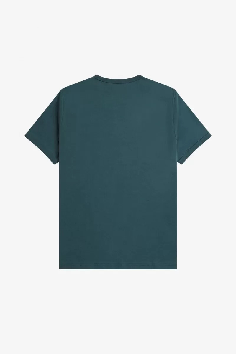 fred perry ringer herr t-shirt petrolblå