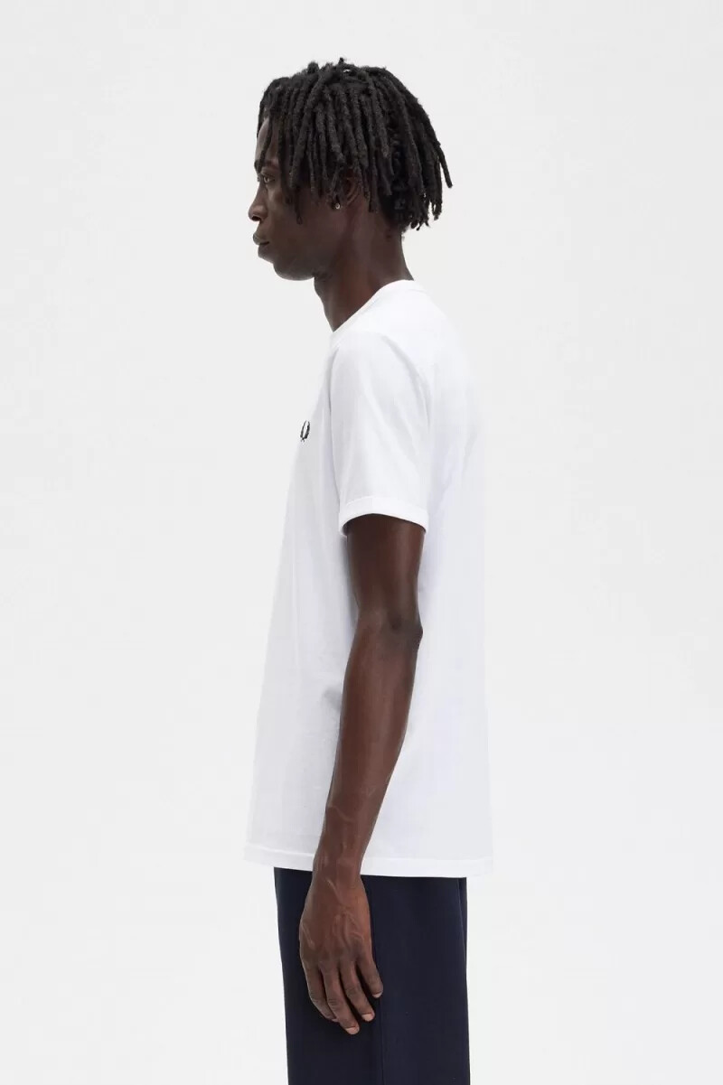 fred perry ringer herr t-shirt vit