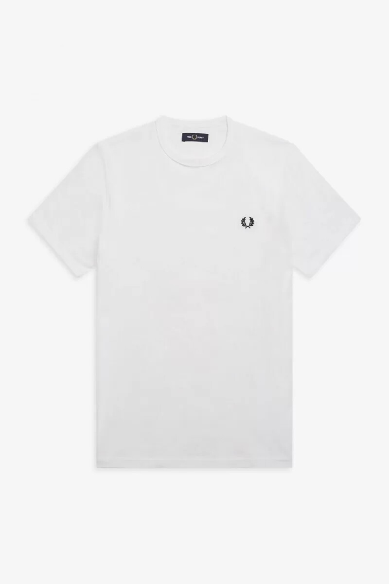 fred perry ringer herr t-shirt vit