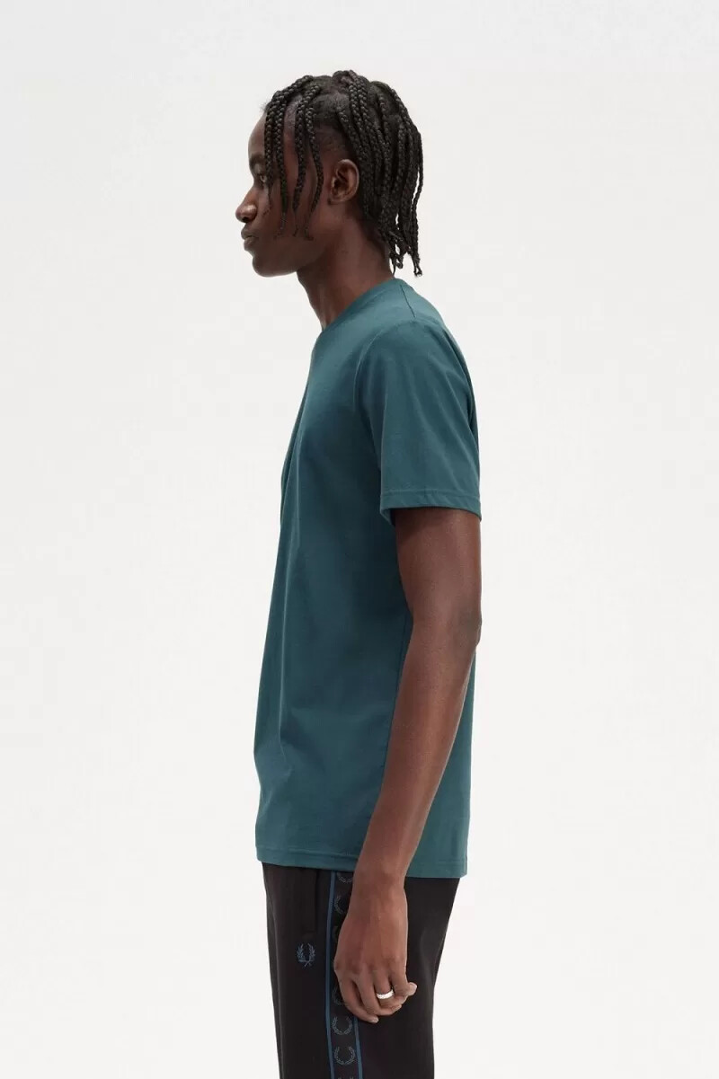 fred perry circle branding herr t-shirt petrolblå