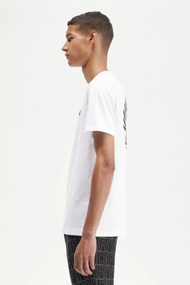 fred perry laurel wreath graphic herr t-shirt vit