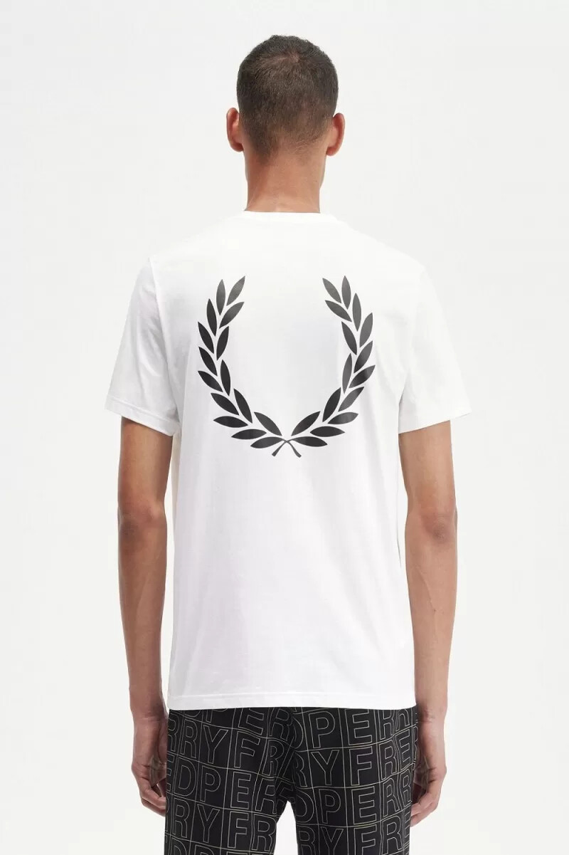 fred perry laurel wreath graphic herr t-shirt vit
