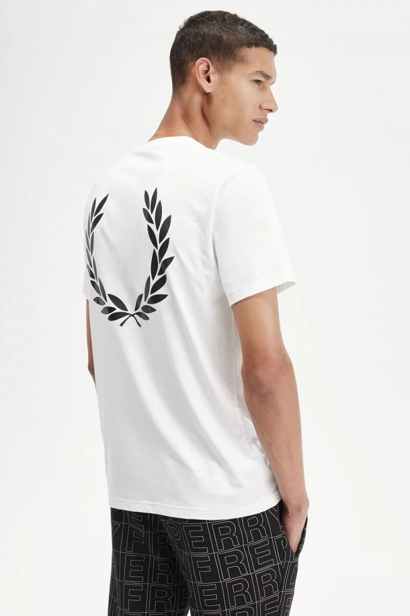 fred perry laurel wreath graphic herr t-shirt vit