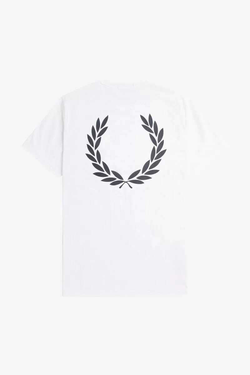 fred perry laurel wreath graphic herr t-shirt vit