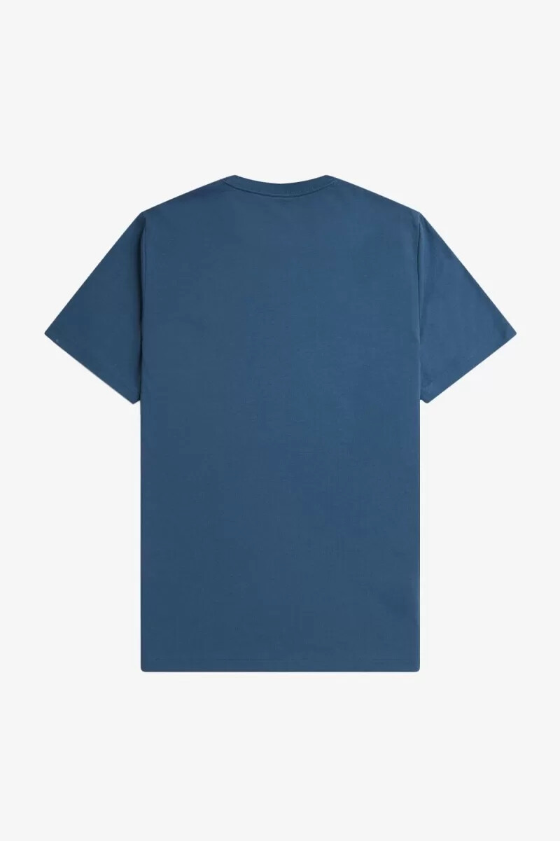 fred perry rund neck herr t-shirt midnattsblå ljus aqua