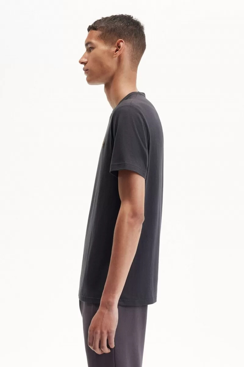 fred perry rund neck herr t-shirt anchor grå mörk kaffe