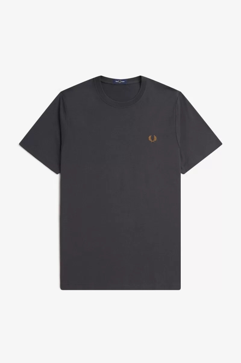 fred perry rund neck herr t-shirt anchor grå mörk kaffe