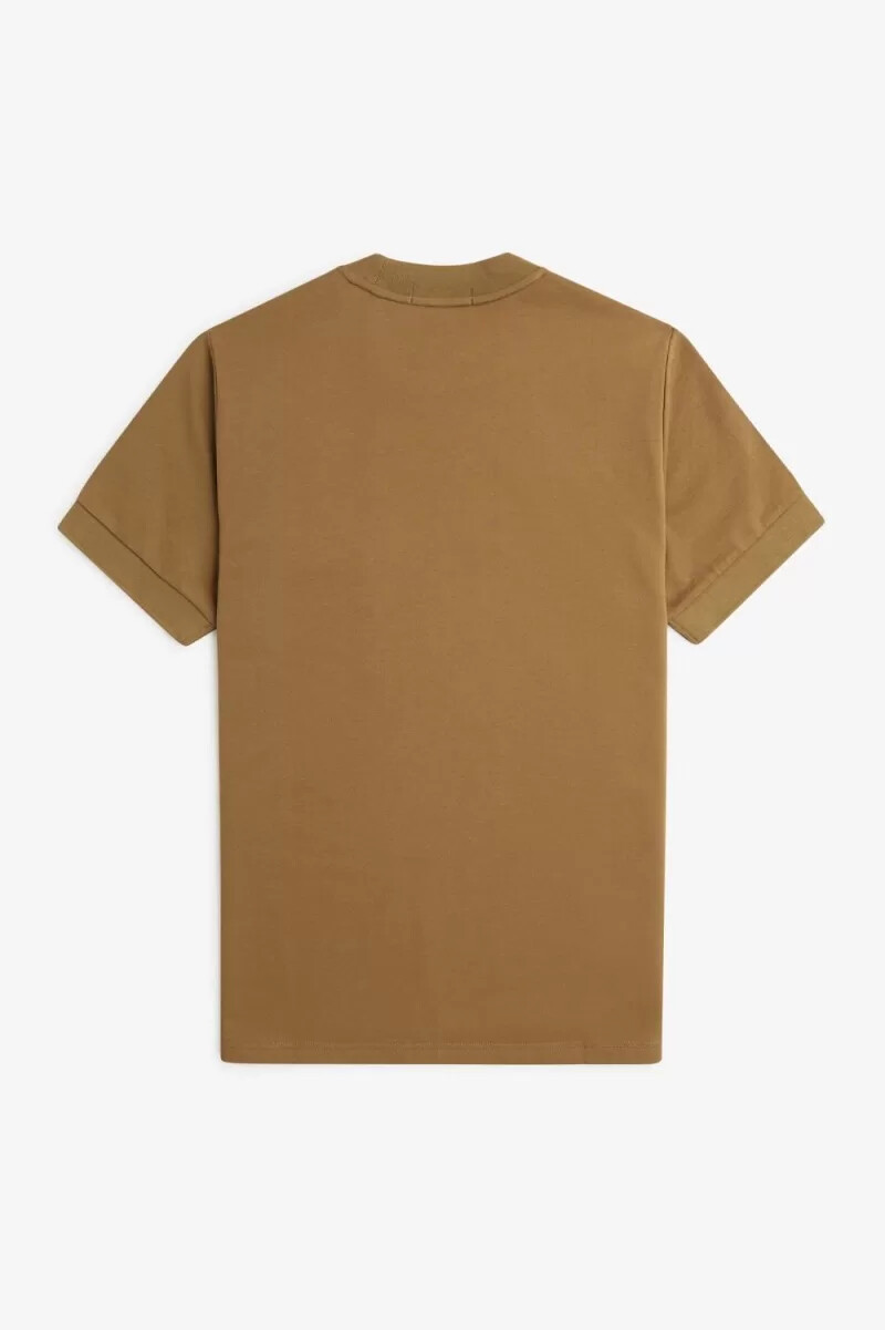 fred perry loopback jersey pocket herr t-shirt brun