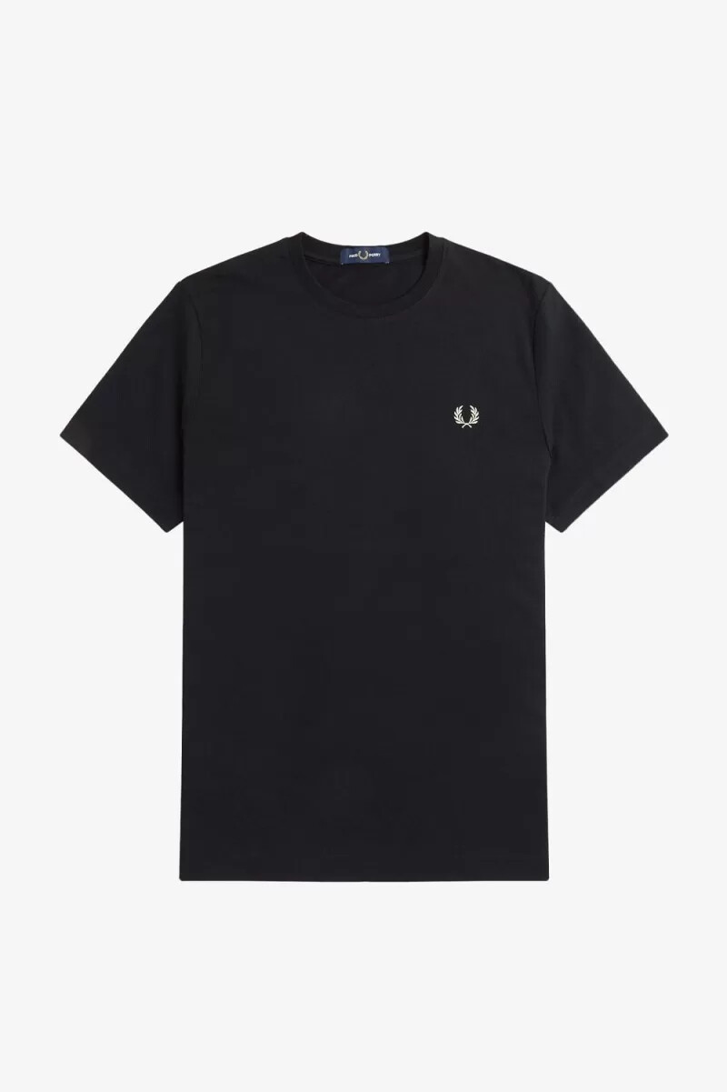 fred perry abstract graphic herr t-shirt svart vit