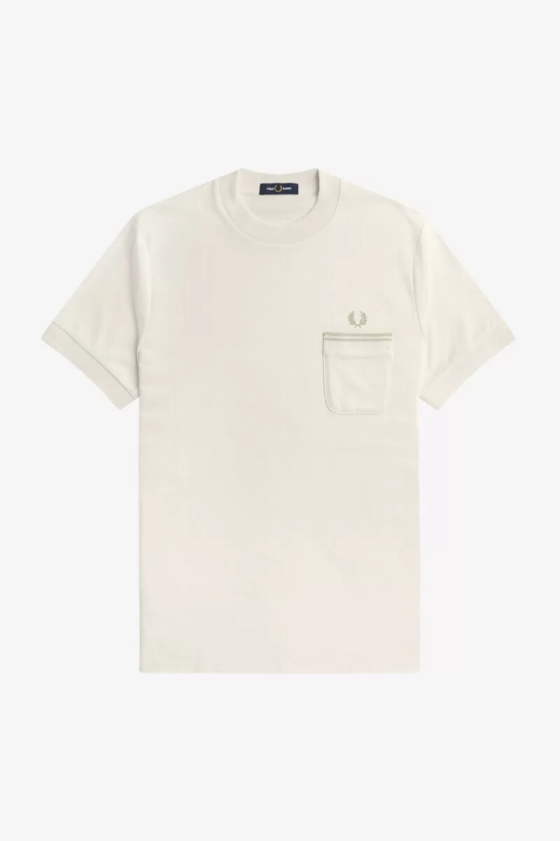 fred perry loopback jersey pocket herr t-shirt beige