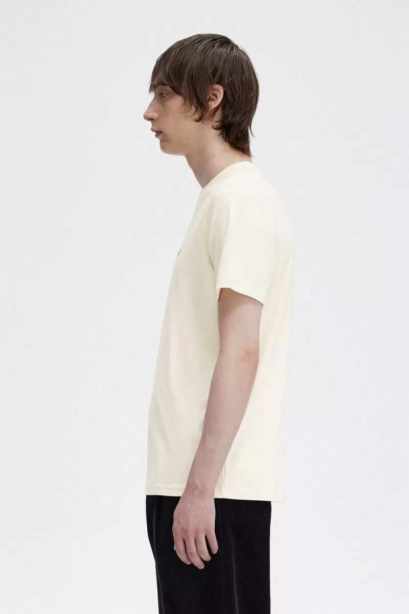 fred perry broderad herr t-shirt beige
