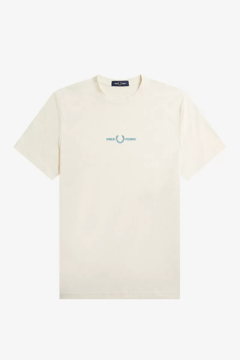 fred perry broderad herr t-shirt beige