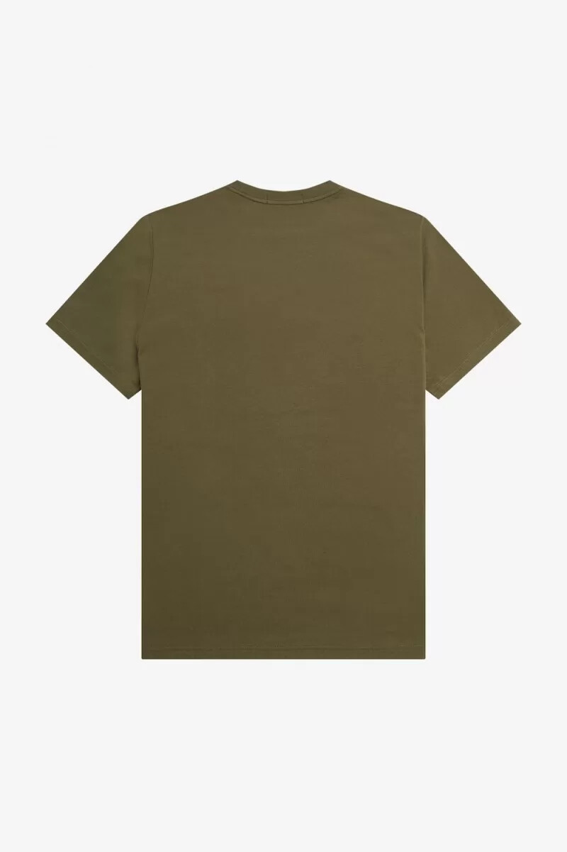 fred perry broderad herr t-shirt uniform grön