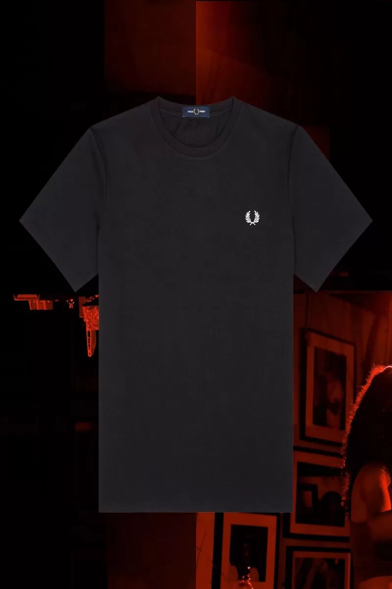 fred perry munich ringer herr t-shirt svart